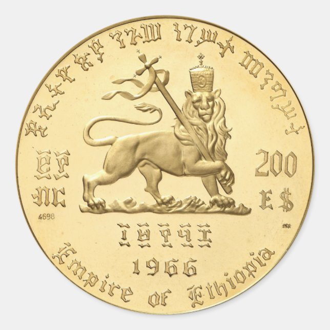 Haile Selassie Empire of Ethiopia Rasta Sticker (Front)