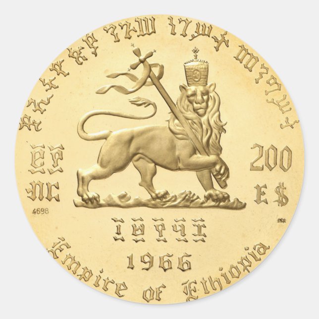 Haile Selassie Empire of Ethiopia Rasta Sticker (Front)