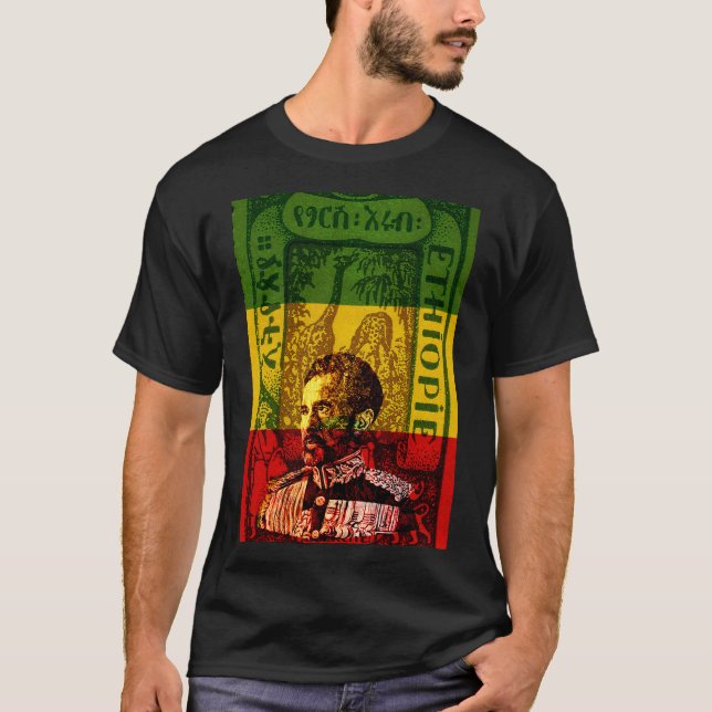 Haile Selassie Ethiopia Rasta T-shirt (Front)