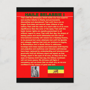 Haile Selassie Famous War Speech to UN 1963 Postcard