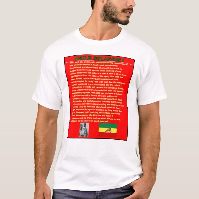 Haile Selassie Famous War Speech to UN 1963 T-Shirt (Front)