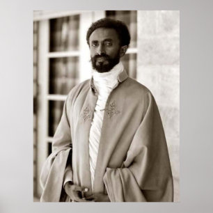 Haile Selassie - HIM - Rastafari - Wood Poster