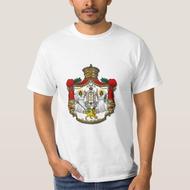 Haile Selassie I Crest - White T-Shirt (Front)