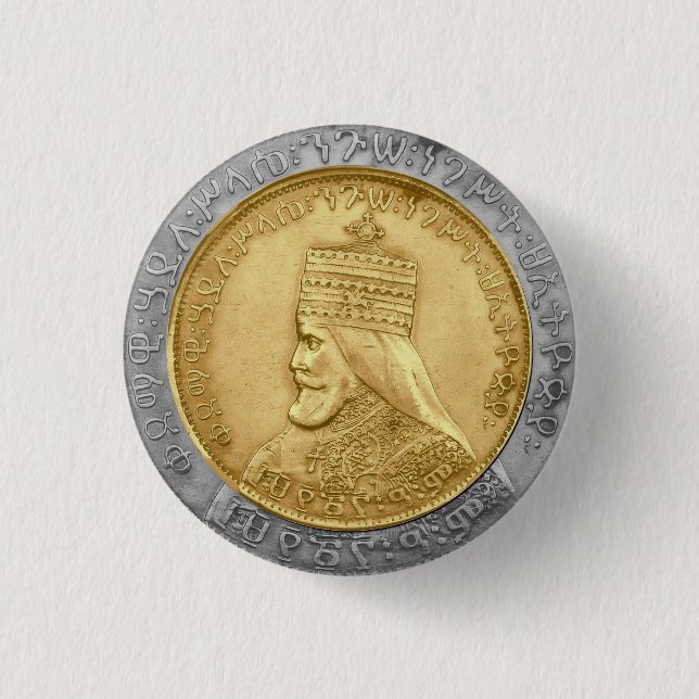 Haile Selassie I HIM Jah Rastafari Rasta Jah Bless 3 Cm Round Badge (Front)