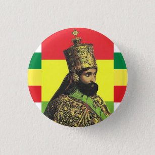 Haile Selassie I Jah Rastafari Rasta Reggae Roots  3 Cm Round Badge