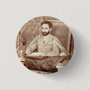 Haile Selassie I Jah Rastafari Reggae Rasta Button