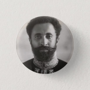 Haile Selassie I Jah Rastafari Reggae Rasta Button