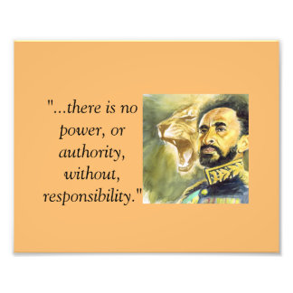 Haile Selassie I: Quotes: Essense of Power. Photo Print