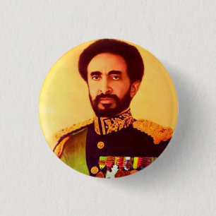 Haile Selassie - Jah - Messiah - Rastafari Button