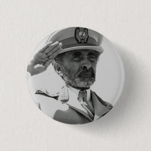 Haile Selassie - Jah - Messiah - Rastafari Button