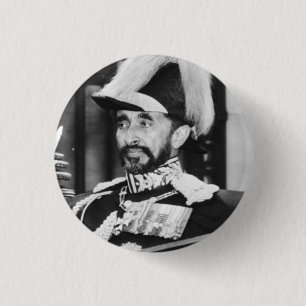 Haile Selassie - Jah - Messiah - Rastafari Button