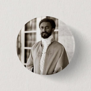 Haile Selassie - Jah - Messiah - Rastafari Button