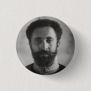 Haile Selassie - Jah - Messiah - Rastafari Button