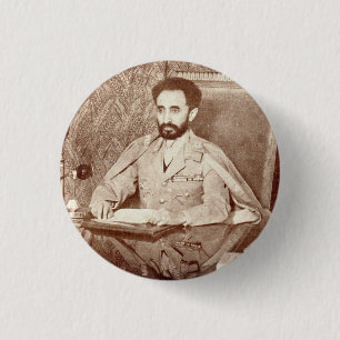Haile Selassie - Jah - Messiah - Rastafari Button