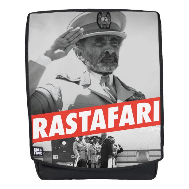 Haile Selassie - Jah Rastafari - Emperor Rucksack Backpack (Front)