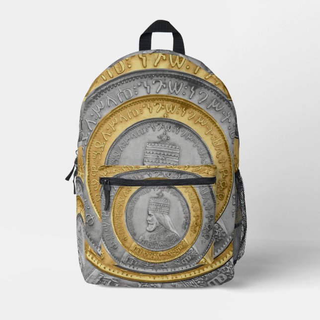 Haile Selassie Jah Rastafari Reggae Rasta Roots  Printed Backpack (Front)