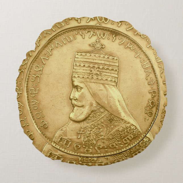 Haile Selassie Jah Rastafari Reggae Rasta Roots  Round Cushion (Front)