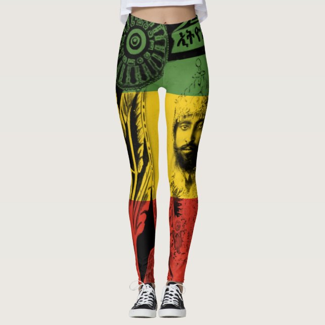 Haile Selassie Leggings Lion of Judah Design (Front)
