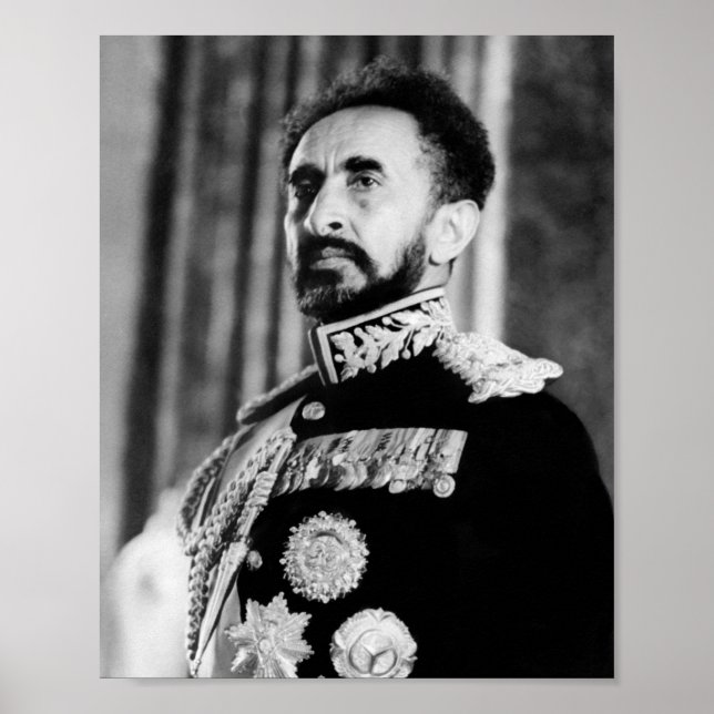 Haile Selassie Lion Rasta Solomon Jah Rastafari Poster (Front)