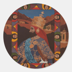 Haile Selassie Modern Art Jah Rastafari Roots Classic Round Sticker