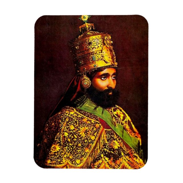 Haile Selassie - Rastafara - Reggae Rasta Magnet (Vertical)