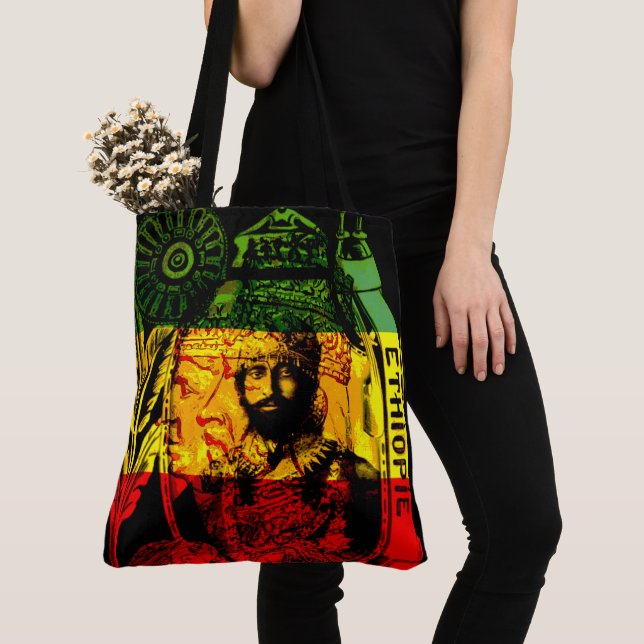 Haile Selassie  Rastafarian Cross Body Bag (Close Up)