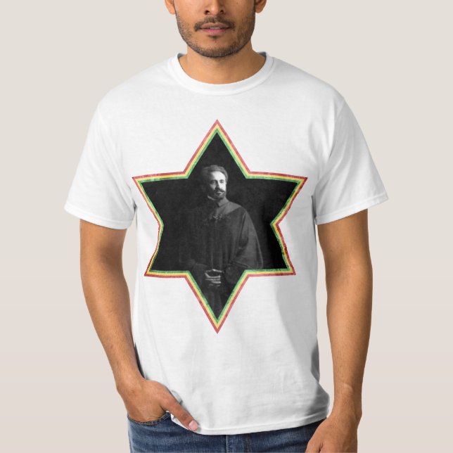 Haile Selassie Star of David T-Shirt (Front)