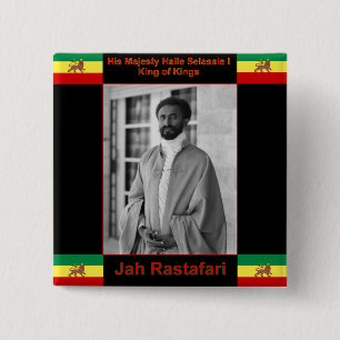 Haile Selassie the Lion of Judah, Jah Rastafari 15 Cm Square Badge