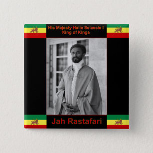 Haile Selassie the Lion of Judah, Jah Rastafari 15 Cm Square Badge