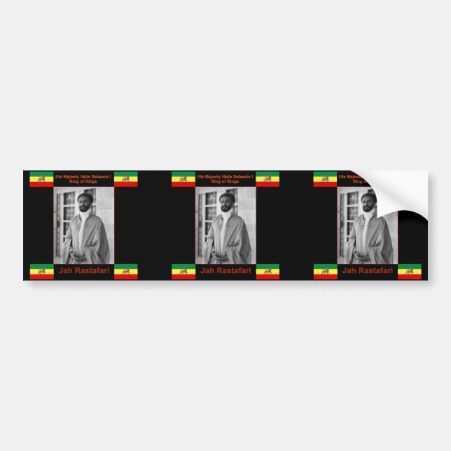 Haile Selassie the Lion of Judah, Jah Rastafari Bumper Sticker (Front)