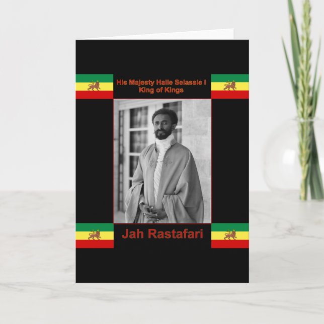 Haile Selassie the Lion of Judah, Jah Rastafari Card (Front)