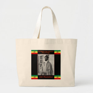 Haile Selassie the Lion of Judah, Jah Rastafari Large Tote Bag
