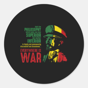 Haile Selie Speech War Judah Lion Shirt Jah Bless Classic Round Sticker