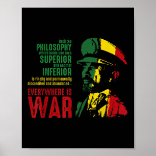 Haile Selie Speech War Judah Lion Shirt Jah Bless  Poster