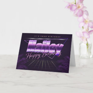Hailey Name Vorname lila retro Karte Geburtstag Card