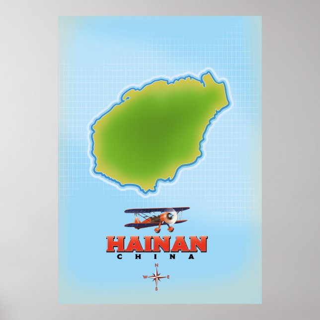 Hainan China map Poster (Front)
