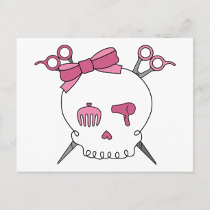Hair Accessory Skull (Scissor Crossbones) Postcard