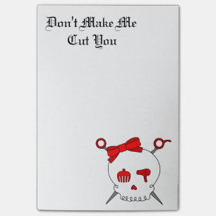 Hair Accessory Skull & Scissors (Red) Post-it Notes