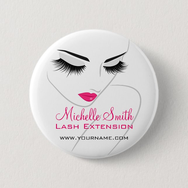 Hair and beauty Lash Extension company branding 6 Cm Round Badge (Front)