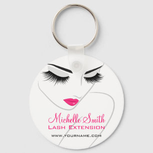 Hair and beauty Lash Extension company branding Key Ring