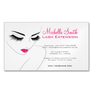 Hair and beauty Lash Extension company branding Magnetic Business Card