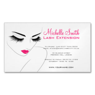 Hair and beauty Lash Extension company branding Magnetic Business Card