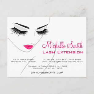 Hair and beauty Lash Extension company branding Postcard