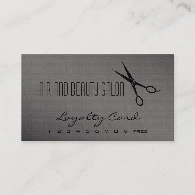 Hair and Beauty Salon Loyalty Card - Scissors (Front)
