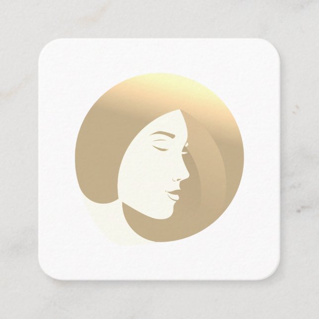 Hair and Beauty Stylist Square Business Card (Front)