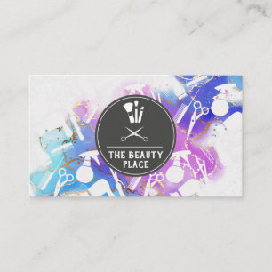 Hair and Make Up Tools   Watercolor Business Card