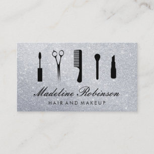 Hair and Makeup Glitter Appointment Card