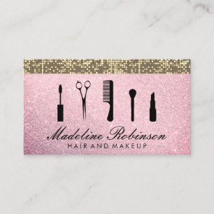 Hair and Makeup Glitter Appointment Card