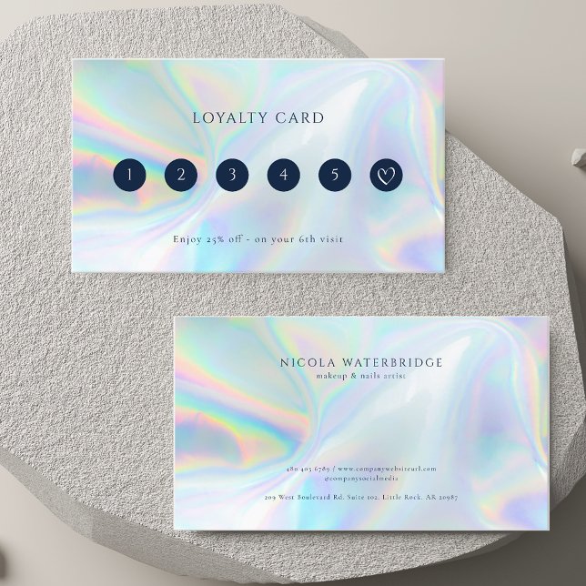 Hair and Makeup Iridescent Business Loyalty Card (Hair and Makeup Iridescent Business Loyalty Card)