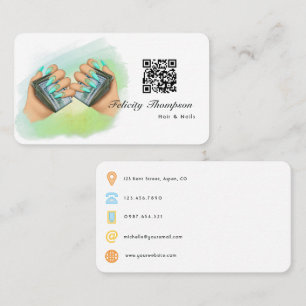 Hair and Nails QR Code Business Card